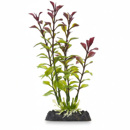 Artificial aquarium plant with green and red leaves for aquarium