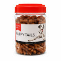 Jar of Fluffy Tails Chicken Bars Dog Treats - 500G on white background