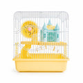 Hamster Cage with Castle House & Exercise Wheel on white background