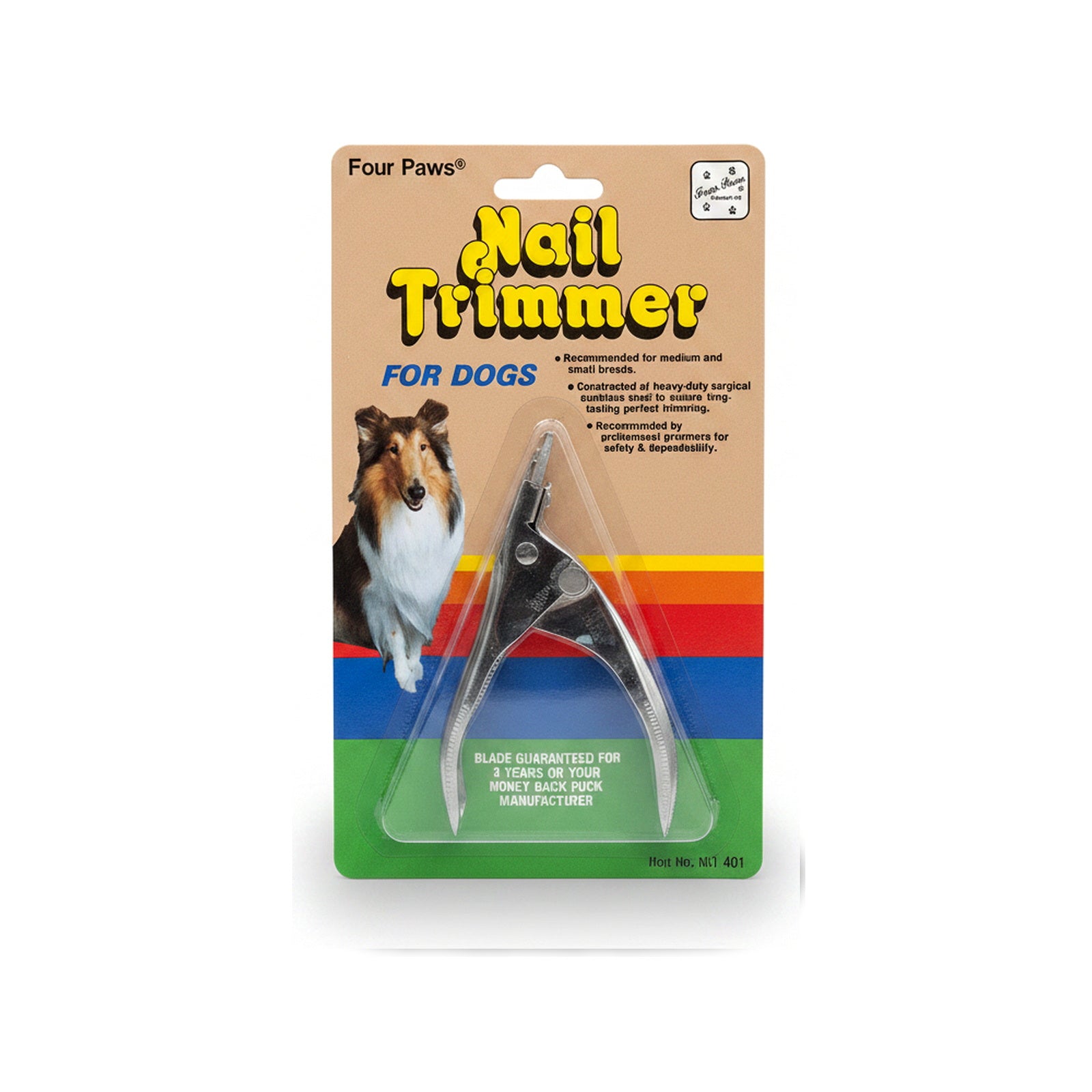 nail trimmer for small and medium dogs in retail packaging on a white background.