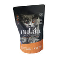 Nutria kitten pet food package advanced formula on a white background