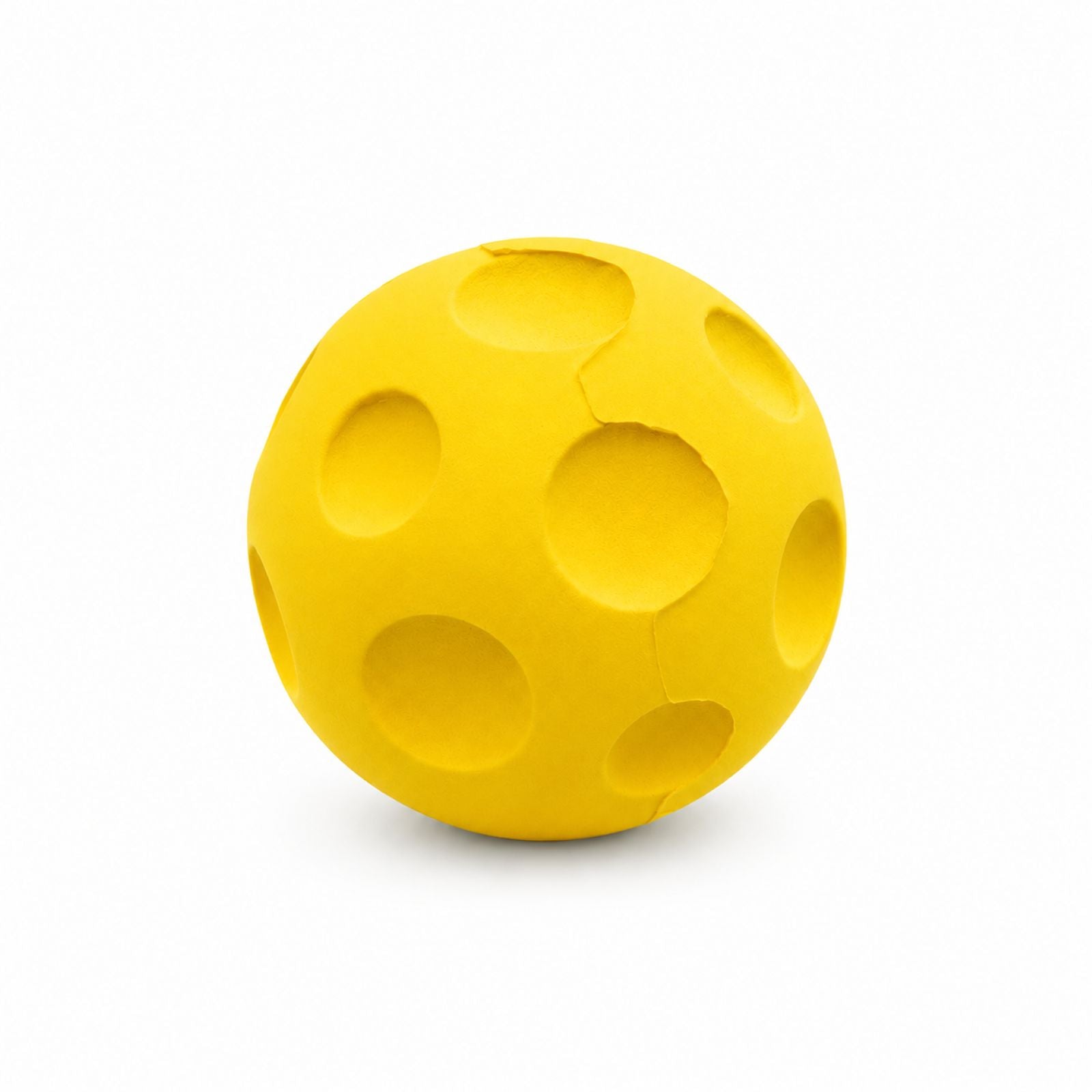 yellow textured ball on a white background